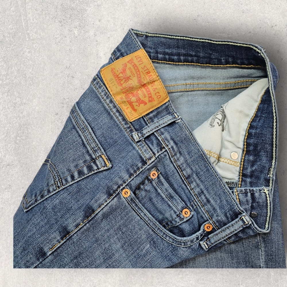 Levi's 511 standard slim fit blue jeans W30 L30 - Picture 2 of 5